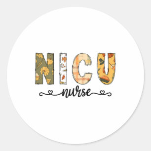 Nicu Nurse Fall Halloween für Frauen Männer Runder Aufkleber