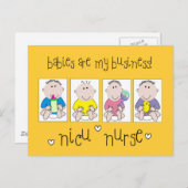 NICU NURSE Geschenke "Babys sind mein Geschäft" Postkarte (Vorne/Hinten)