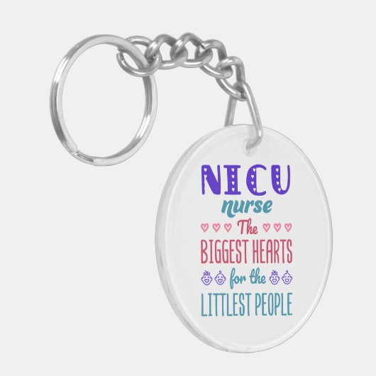 NICU Nurse Große Herzen für kleine Leute Schlüsselanhänger (Vorderseite links)