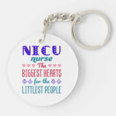 NICU Nurse Große Herzen für kleine Leute Schlüsselanhänger (Rückseite)