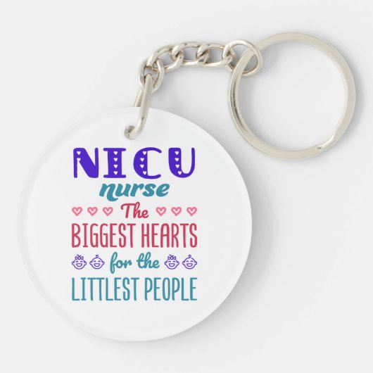 NICU Nurse Große Herzen für kleine Leute Schlüsselanhänger (Rückseite)