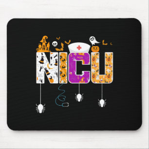 NICU Nurse Halloween Hospital Party Fun Pflege St. Mousepad