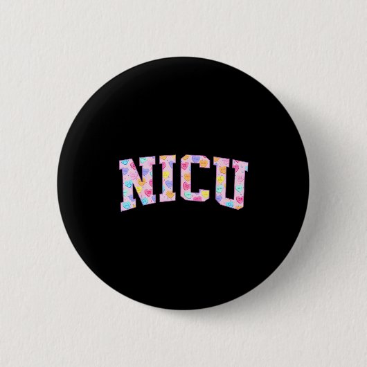 Nicu Nurse Heart Valentines Day Neonatal Intensive Button (Vorderseite)