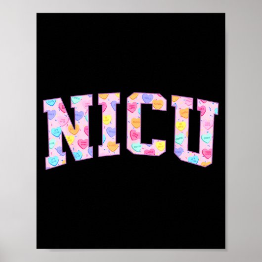 Nicu Nurse Heart Valentines Day Neonatal Intensive Poster (Vorne)