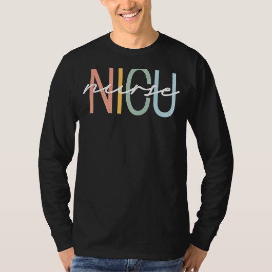 NICU Nurse ICU Neonatal Boho Rainbow Team Tiny Hum T-Shirt (Vorderseite)