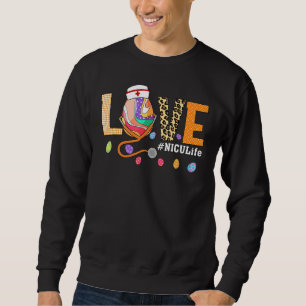 Nicu Nurse Kariert Egg Bunny Liebe Stethoscope Rn  Sweatshirt
