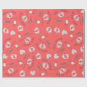 NICU Nurse Muster Art Lachs PInk Geschenkpapier (Flach)