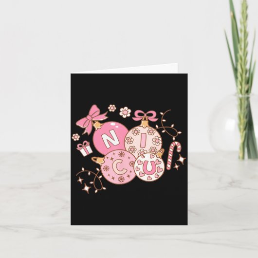 Nicu Nurse Nk Christmas Retro Neonatal Intensive C Karte (Vorderseite)