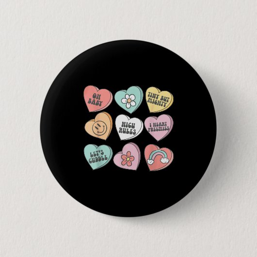 Nicu Nurse Valentine's Day Heart Candy Neonatal Ic Button (Vorderseite)