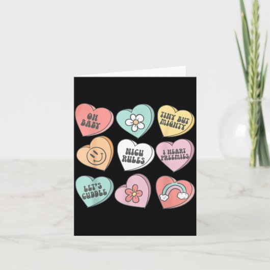 Nicu Nurse Valentine's Day Heart Candy Neonatal Ic Karte (Vorderseite)