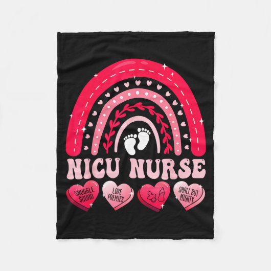 Nicu Nurse Valentines Day Rainbow Neonatal Rn Hear Fleecedecke (Vorderseite)