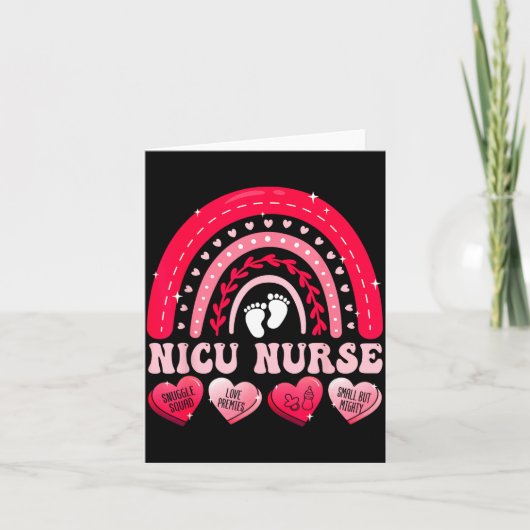 Nicu Nurse Valentines Day Rainbow Neonatal Rn Hear Karte (Vorderseite)
