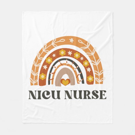 NICU Nurse Vintag Rainbow Fleecedecke (Vorderseite)