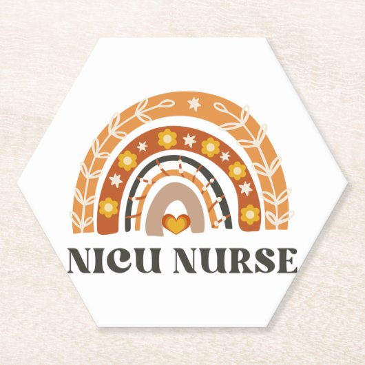 NICU Nurse Vintag Rainbow Untersetzer (Vorderseite)