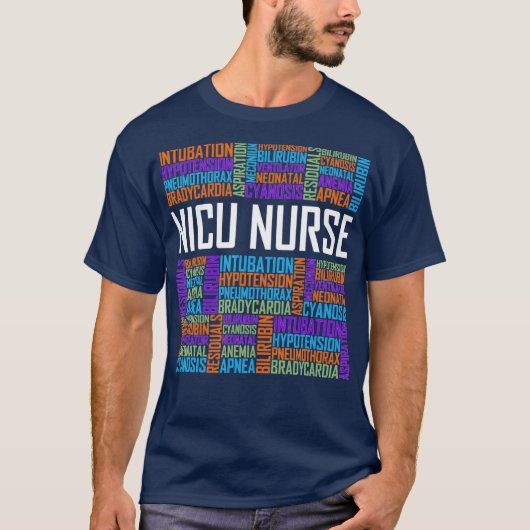 NICU Nurse Words - Geschenk neonatale Pflege T-Shirt (Vorderseite)