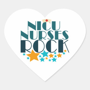 NICU Nurses Rock Herz-Aufkleber