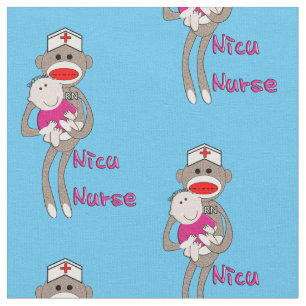 NICU Nursock Monkey Blue Stoff