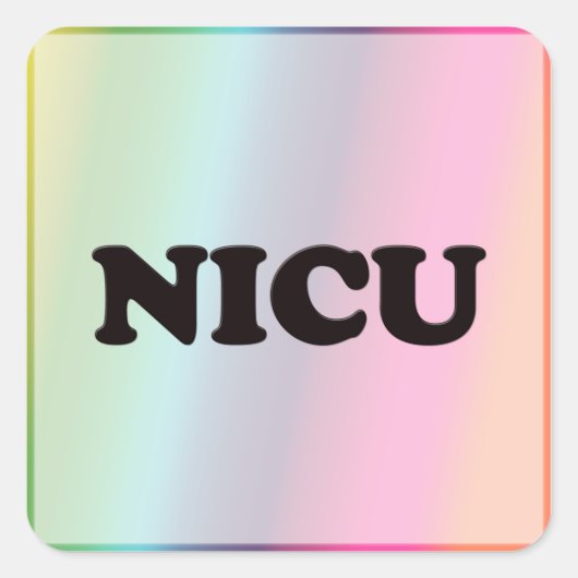 NICU QUADRATISCHER AUFKLEBER (Vorderseite)