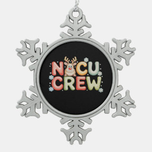 NICU-Team Weihnachtslichter Rentiere Neonatal Weih Schneeflocken Zinn-Ornament