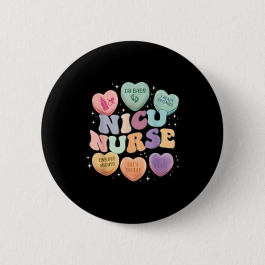 Nicu Valentine Nicu Nurse Valentines Day Icu Nurse Button (Vorderseite)