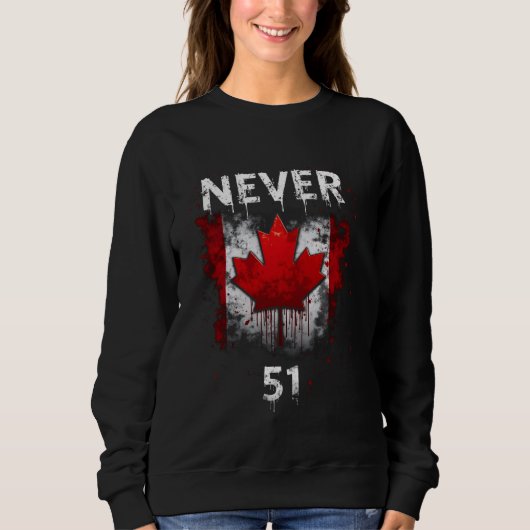 Nie 51. Staat Kanada Kanadische Flagge Vintag Humo Sweatshirt (Vorderseite)