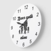 Nie allein laufen - Rustikales Tierreich Große Wanduhr (Winkel)