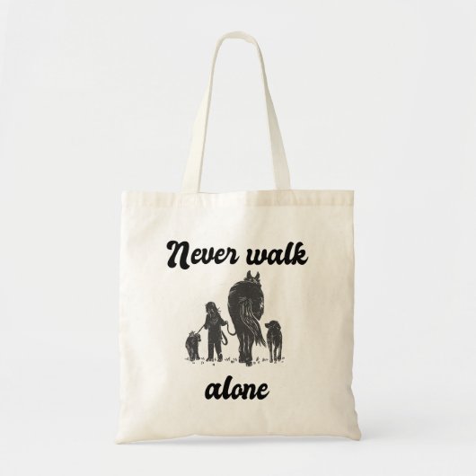 Nie allein laufen - Rustikales Tierreich Tragetasche (Vorne)
