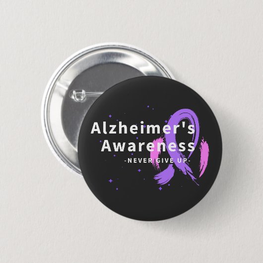 Nie aufgeben - Alzheimer-Bewusstsein Button (Vorne & Hinten)