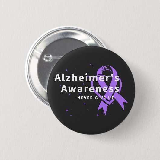 Nie aufgeben - Alzheimer-Bewusstsein Button (Vorne & Hinten)