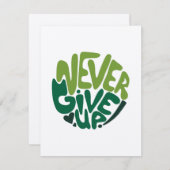 Nie aufgeben - Grüne positive Handschrift (Vorne/Hinten)
