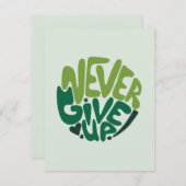 Nie aufgeben - Grüne positive Handschrift (Vorne/Hinten)