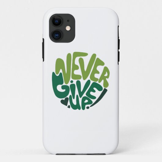 Nie aufgeben - Grüne positive Handschrift Case-Mate iPhone Hülle (Rückseite)