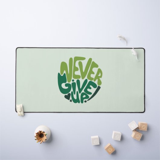 Nie aufgeben - Grüne positive Handschrift Schreibtischunterlage (Kindertisch)