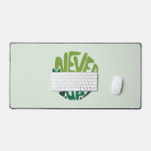 Nie aufgeben - Grüne positive Handschrift Schreibtischunterlage (Tastatur & Maus)