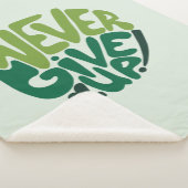 Nie aufgeben - Grüne positive Handschrift Sherpadecke (3/4)