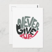 Nie aufgeben - Inspirierend Weiß aufleben Postkarte (Vorne/Hinten)