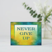 NIE AUFGEBEN POSTKARTE (Stehend Vorderseite)