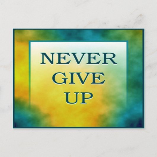 NIE AUFGEBEN POSTKARTE (Vorderseite)