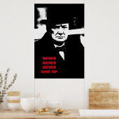 Nie aufgeben Winston Churchill Motivation Pop Art Poster (Küche)