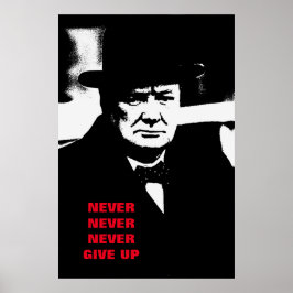 Nie aufgeben Winston Churchill Motivation Pop Art Poster