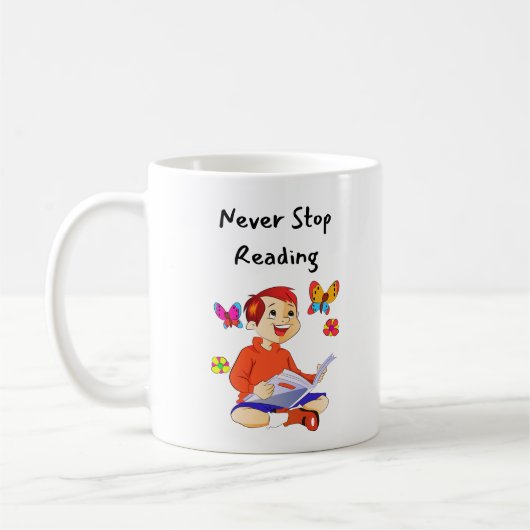 nie aufhören zu lesen kaffeetasse (Links)