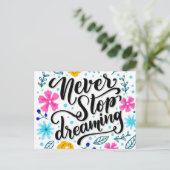 Nie aufhören zu träumen - Postkarte für Positivitä (Stehend Vorderseite)