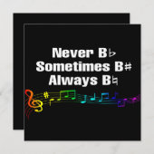 Nie B flach, manchmal B Sharp Flat Card (Vorne/Hinten)