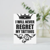 Nie bereuen Tattoos Postkarte (Stehend Vorderseite)