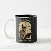 Nie besser lesen Club Skeleton Gothic Hallowee Zweifarbige Tasse (Links)