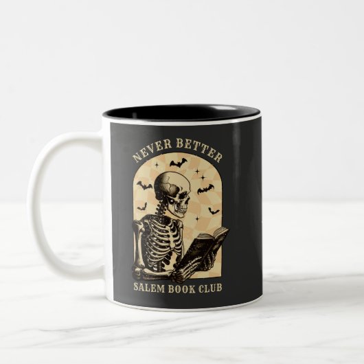 Nie besser lesen Club Skeleton Gothic Hallowee Zweifarbige Tasse (Links)