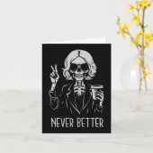 Nie besser Skeleton Drinking Cup Kaffee Hallowee Karte (Gelbe Blume)
