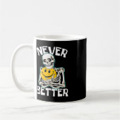 NIE BESSER Skeleton Fun Skull Halloween Kostüm Kaffeetasse (Links)