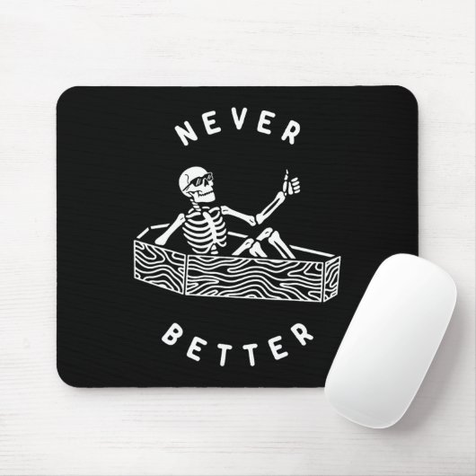Nie besser Skeleton Fun Skull Halloween Mousepad (Mit Mouse)