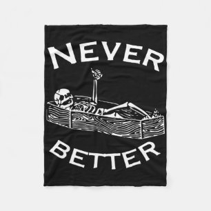 Nie besser Skeleton Lazy Halloween Kostümspass S Fleecedecke